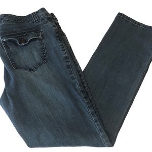 GH Bass & Company Straight Leg Jeans, Blue Stretch Flap Back Pocket Jeans Size 8